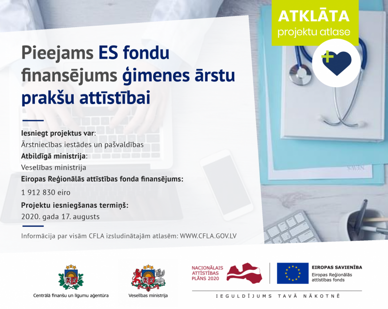 Ģimenes ārstu prakšu attīstībai pieejams ES fondu finansējums